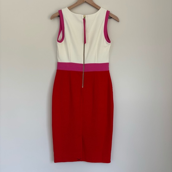 NWT Boden Celia Ottoman Colorblock Pink Red White Sheath Dress 4 - Picture 6 of 11